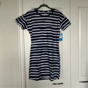 Columbia blue and white dress